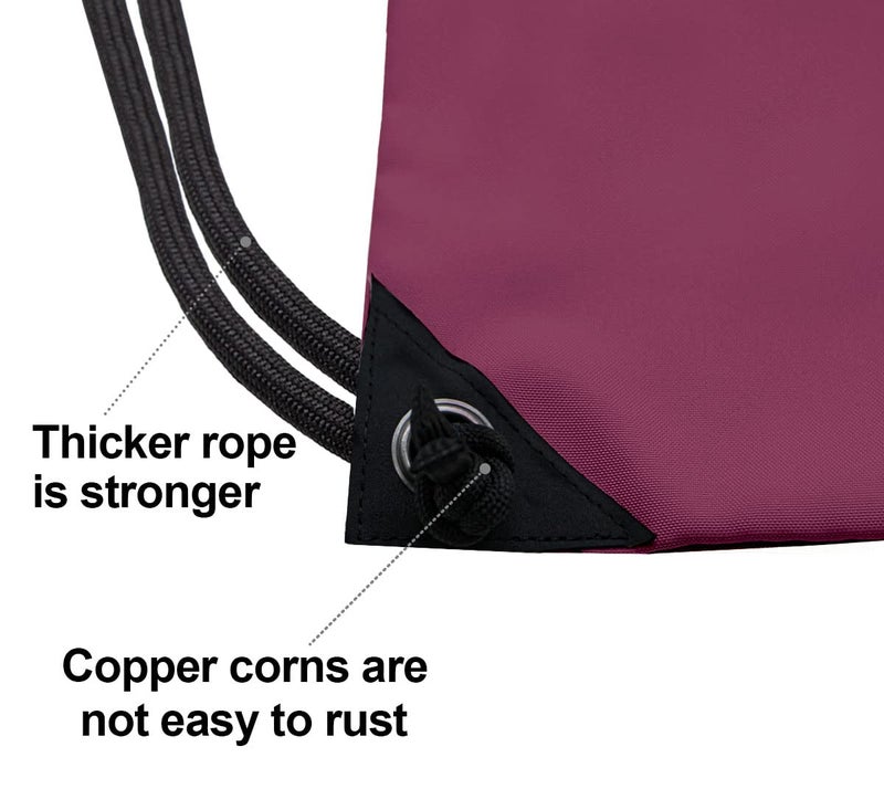 HOLYLUCK Drawstring Backpack Bag Sport Gym Sackpack (burgundy) - Image 4